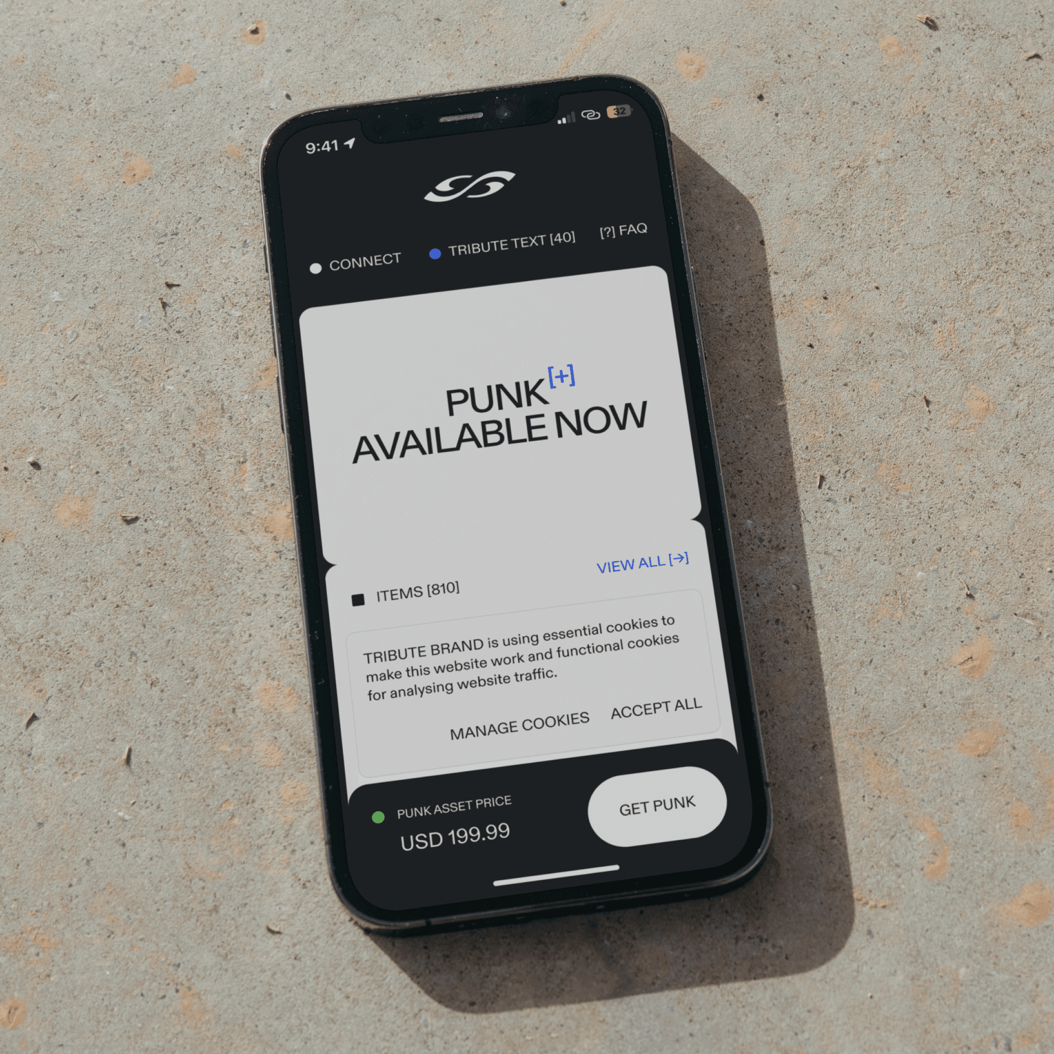 Tribute Brand mobile homepage