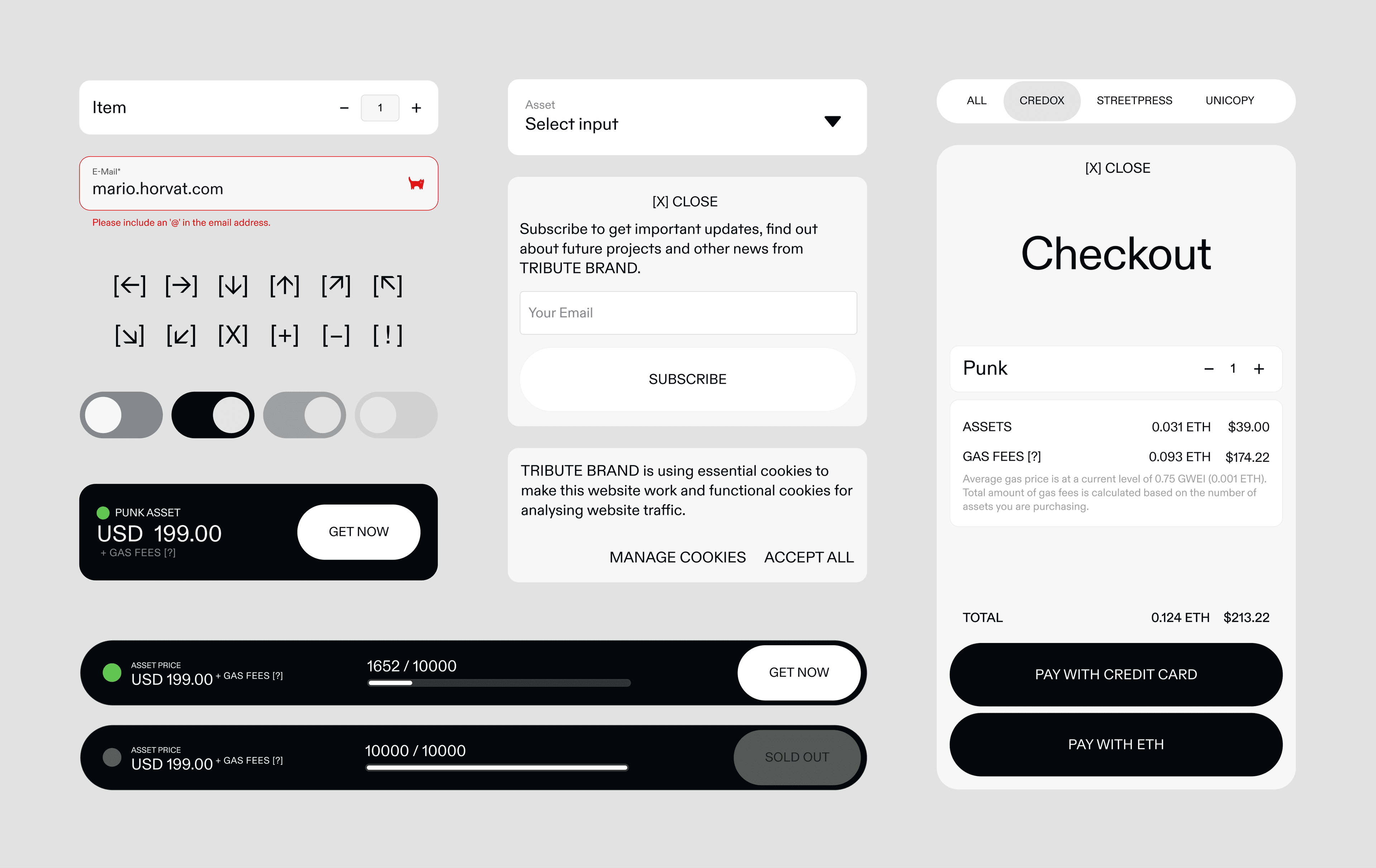 Tribute Brand components